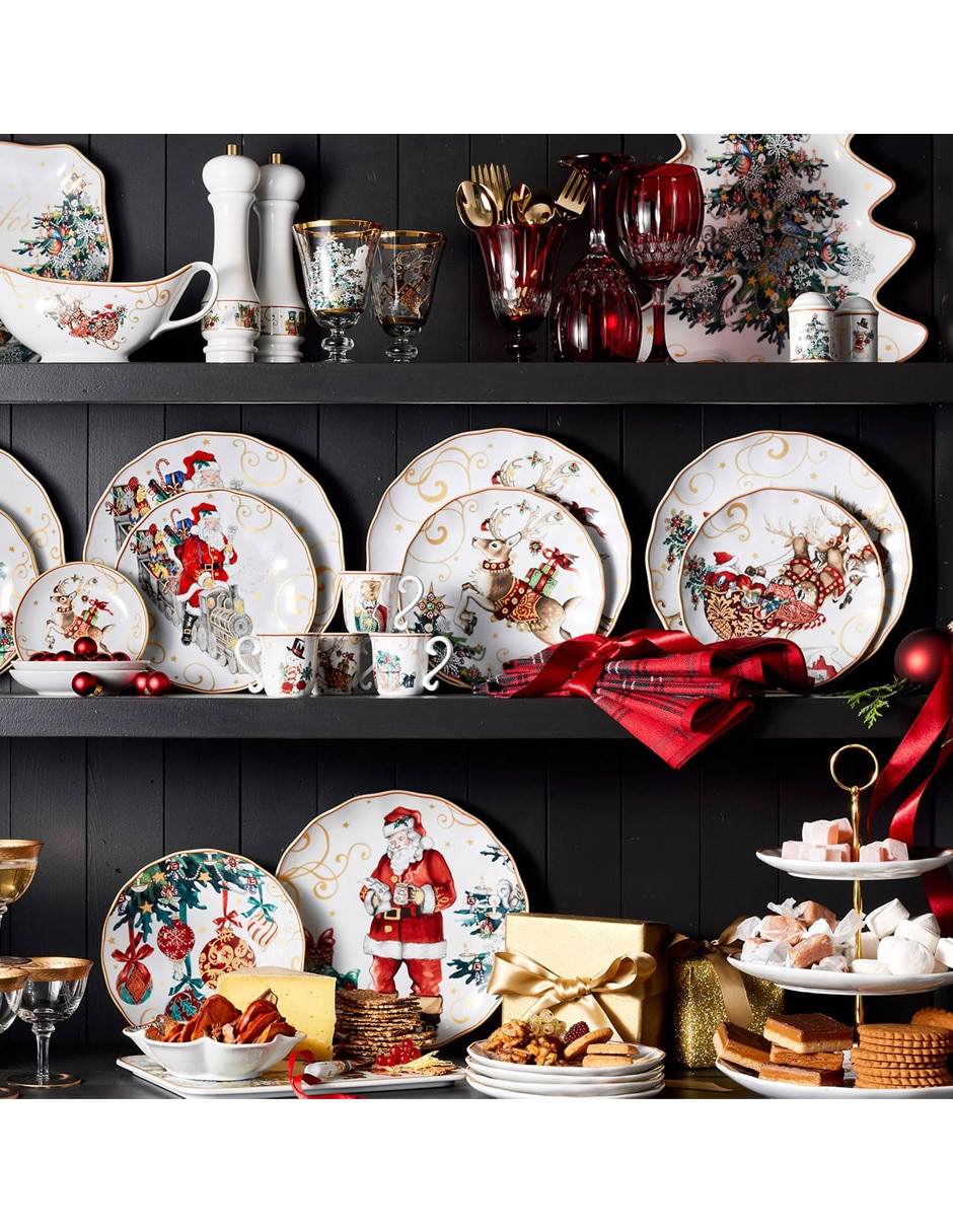Plato ensalada Twas The Night Before Christmas de porcelana 2