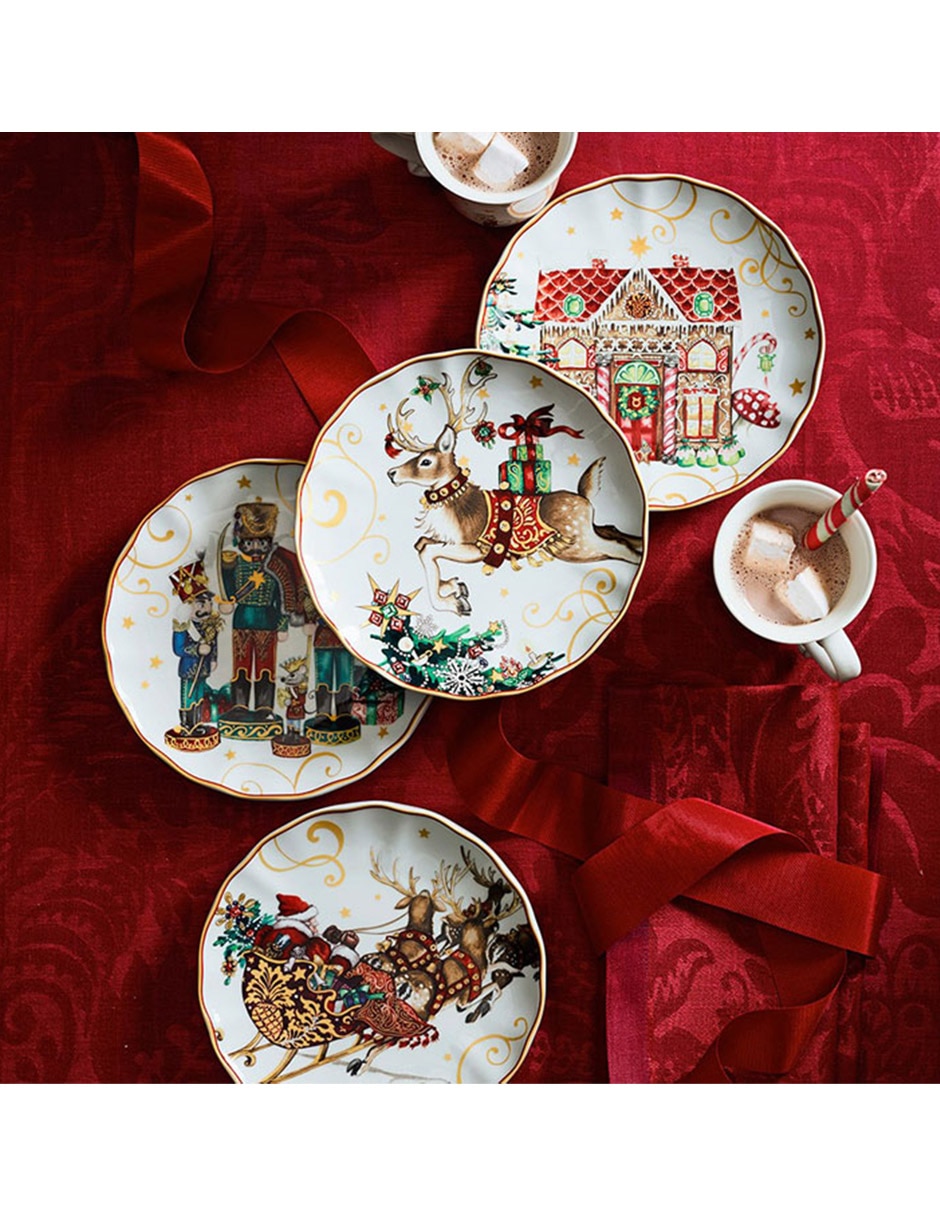 Plato ensalada Twas The Night Before Christmas de porcelana 3
