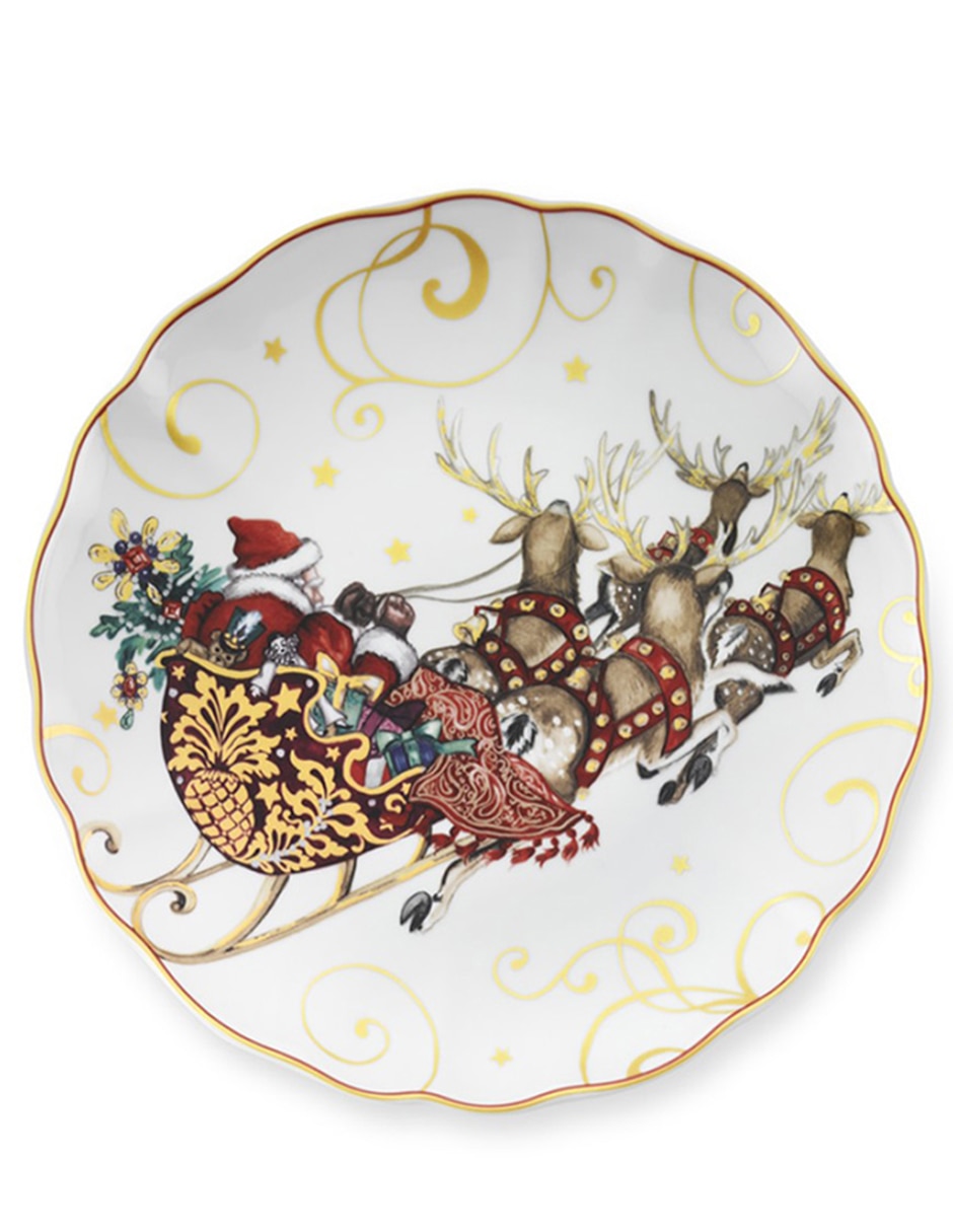 Plato trinche Twas The Night Before Christmas de porcelana