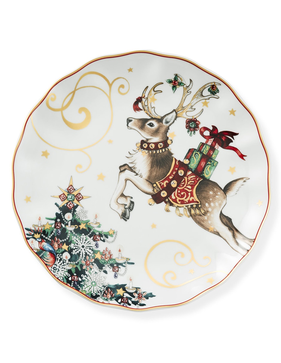 Plato trinche Twas The Night Before Christmas de porcelana