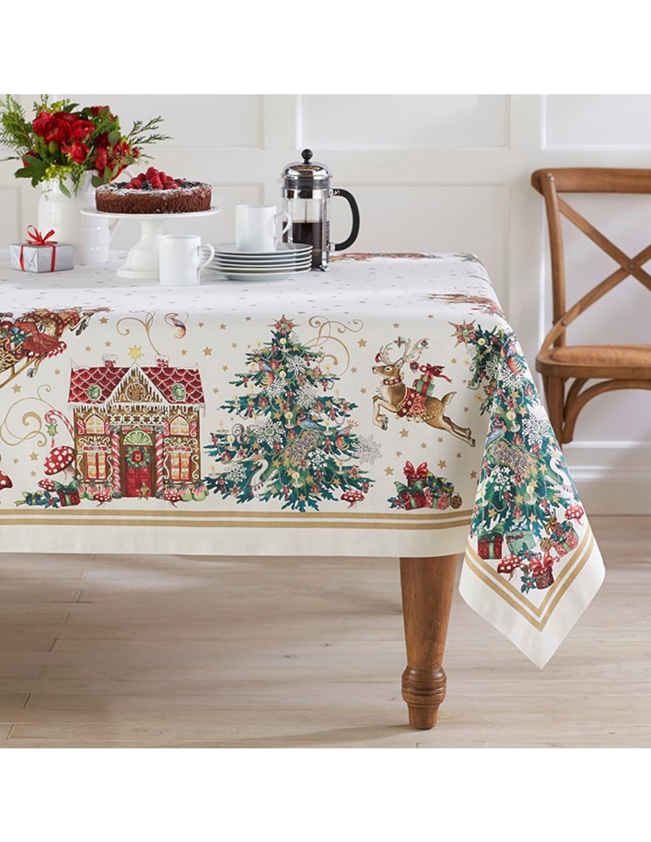 Mantel rectangular de algodón Twas The Night Before Christmas Navidad Mantel rectangular de algodón Twas The Night Before Christmas Navidad