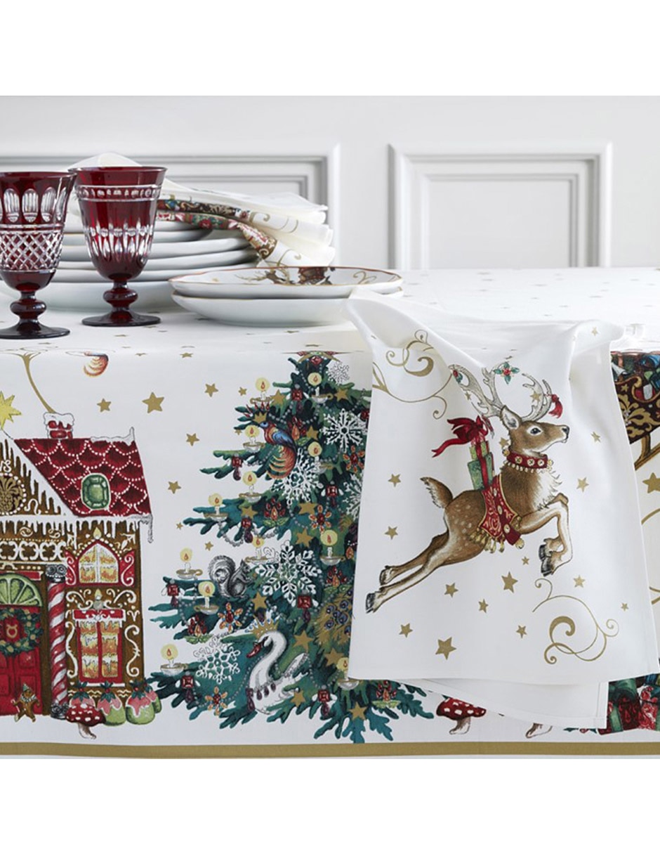 Mantel rectangular de algodón Twas The Night Before Christmas Navidad 4