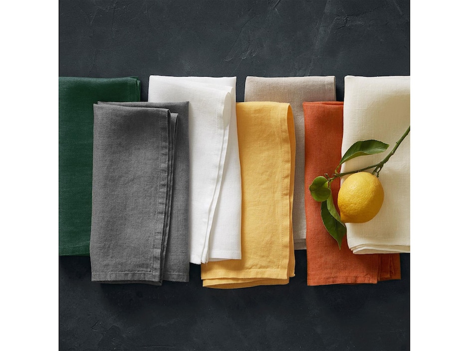 Set servilleta washed linen 4 piezas