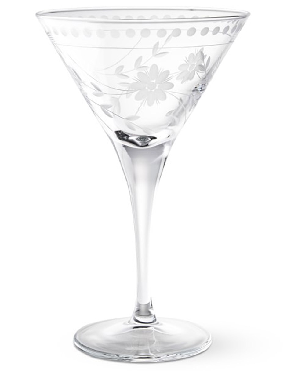 Copa para martini Vintage Etched de vidrio