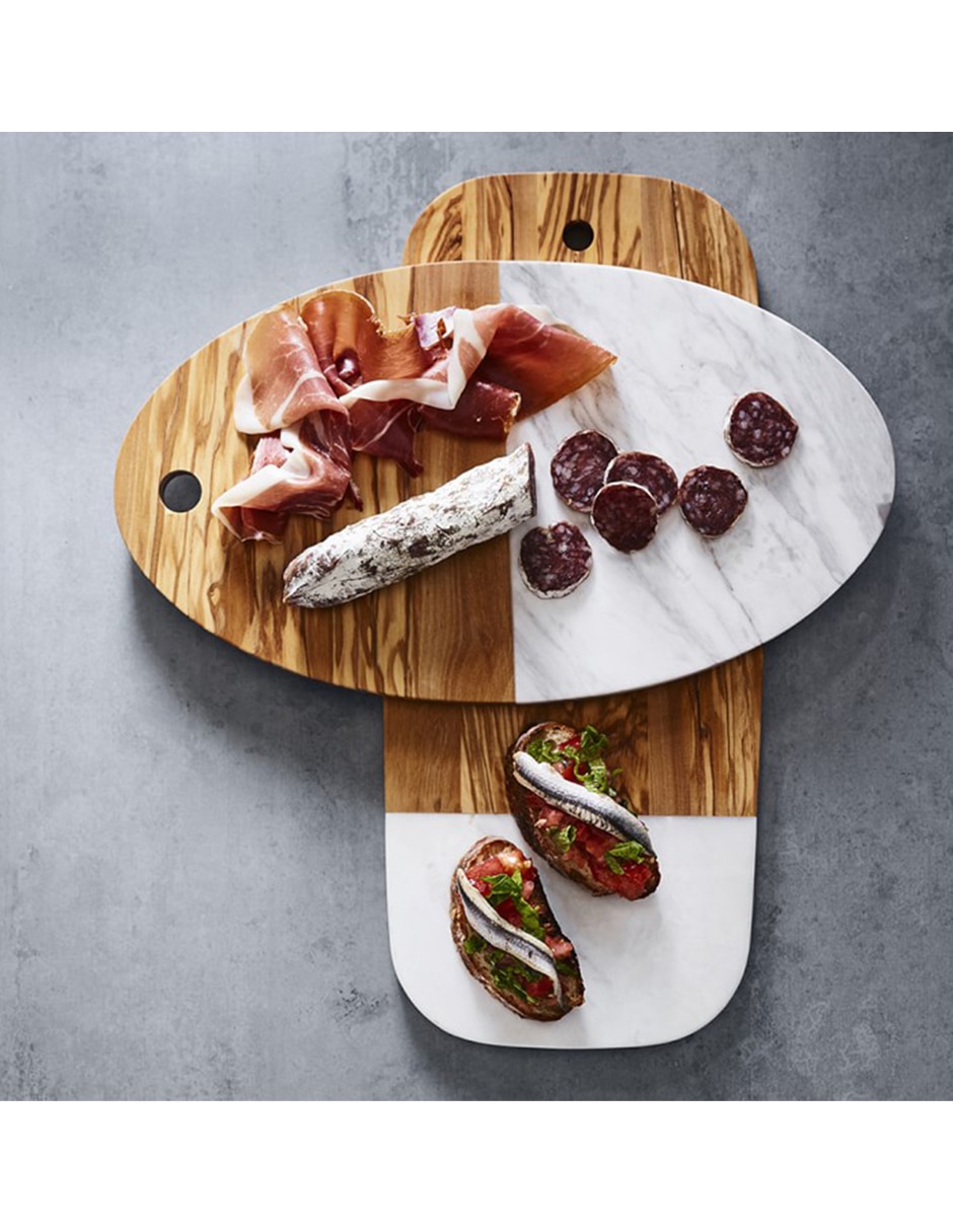 Tabla para queso Ovalada Olivewood de mármol