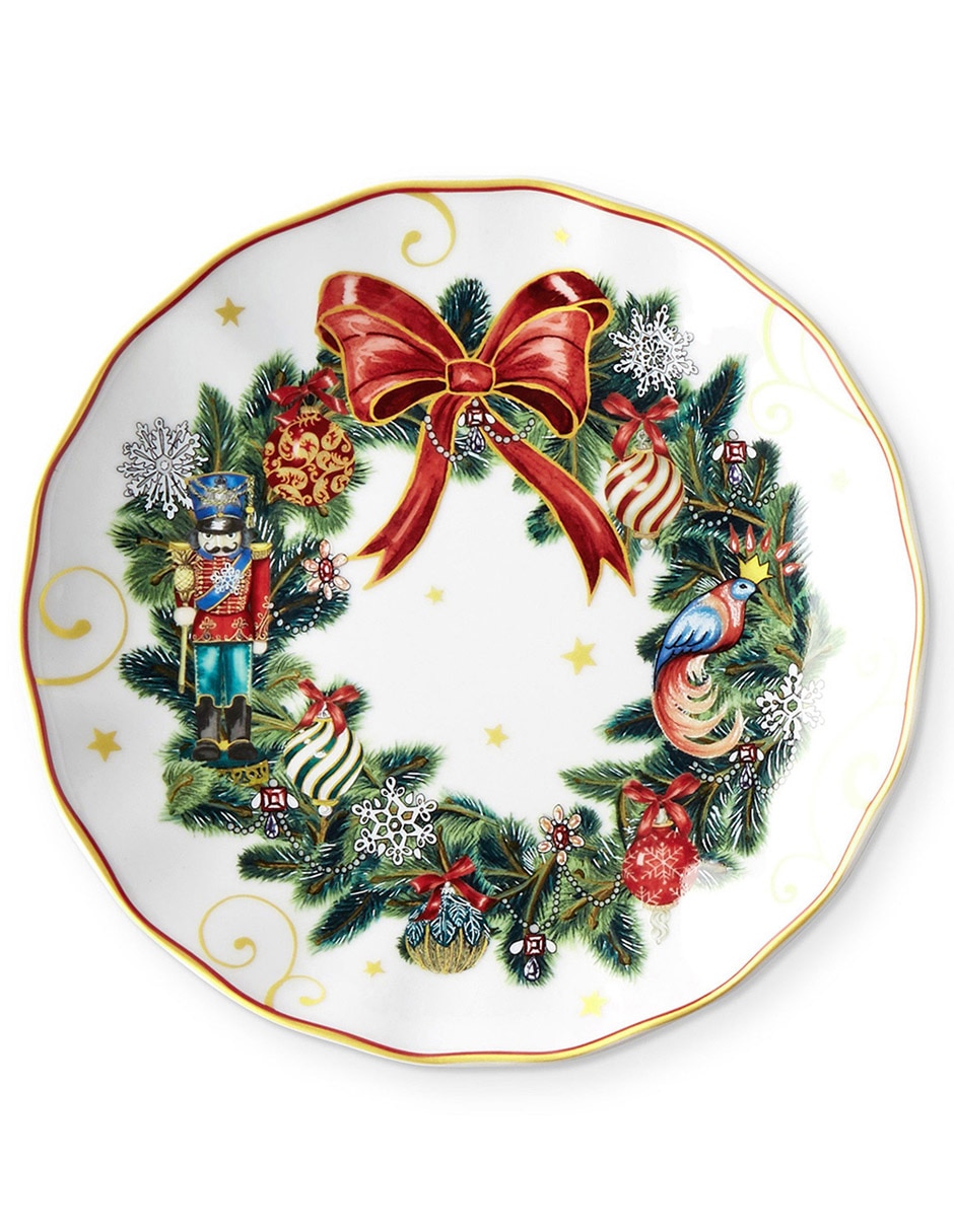 Plato ensalada Wreath de porcelana