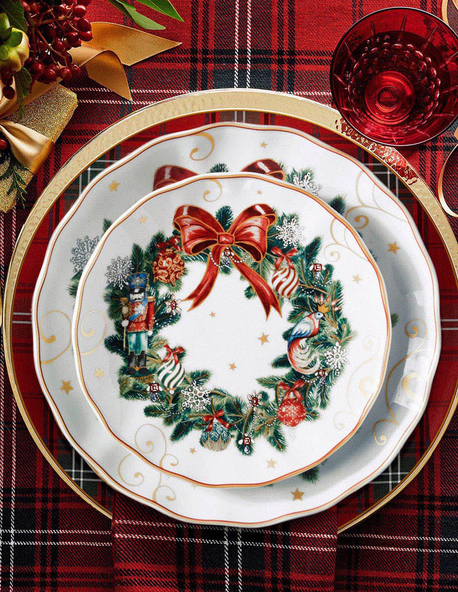 Plato ensalada Wreath de porcelana 2