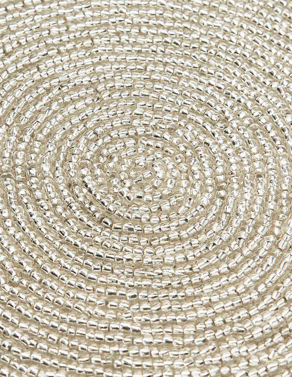 Mantel individual redondo de poliéster Beaded 2