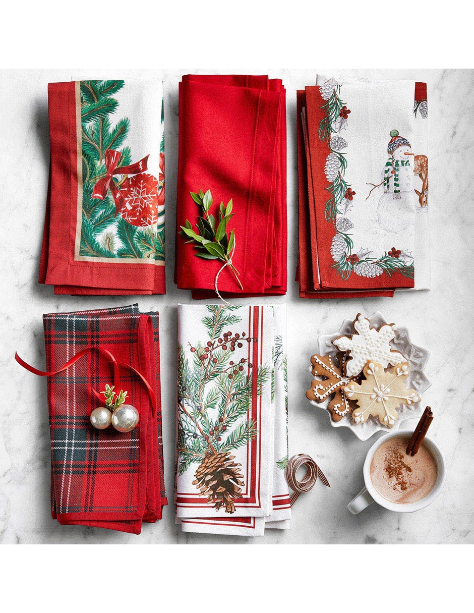 Set servilleta Tartan Plaid de algodón 4 piezas 2