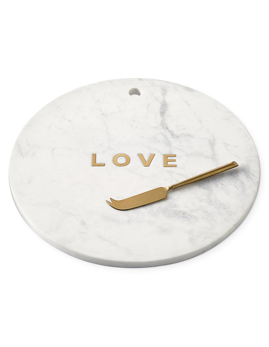 Tabla para queso Marble And Brass Love de mármol 1