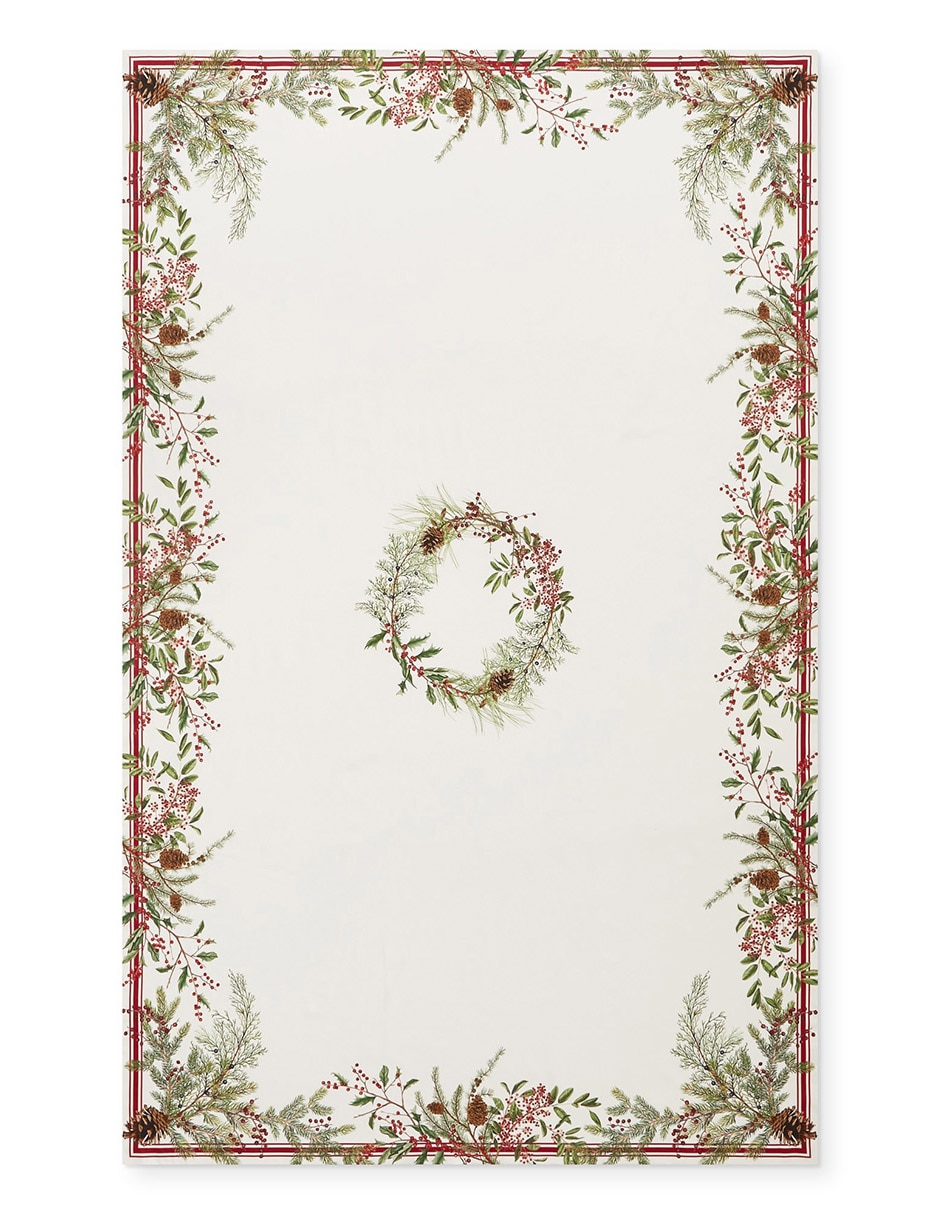 Mantel rectangular de algodón Woodland Berry