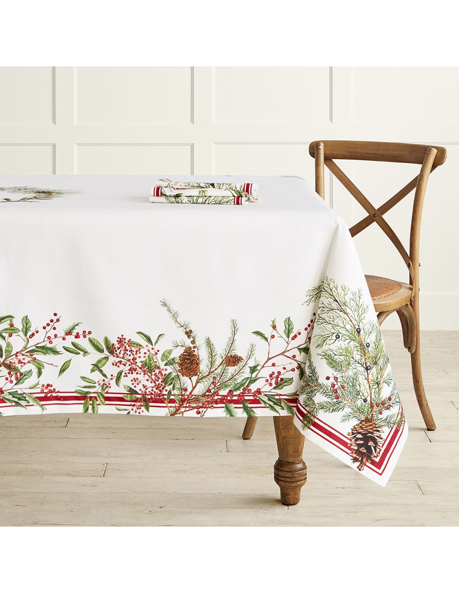 Mantel rectangular de algodón Woodland Berry 2
