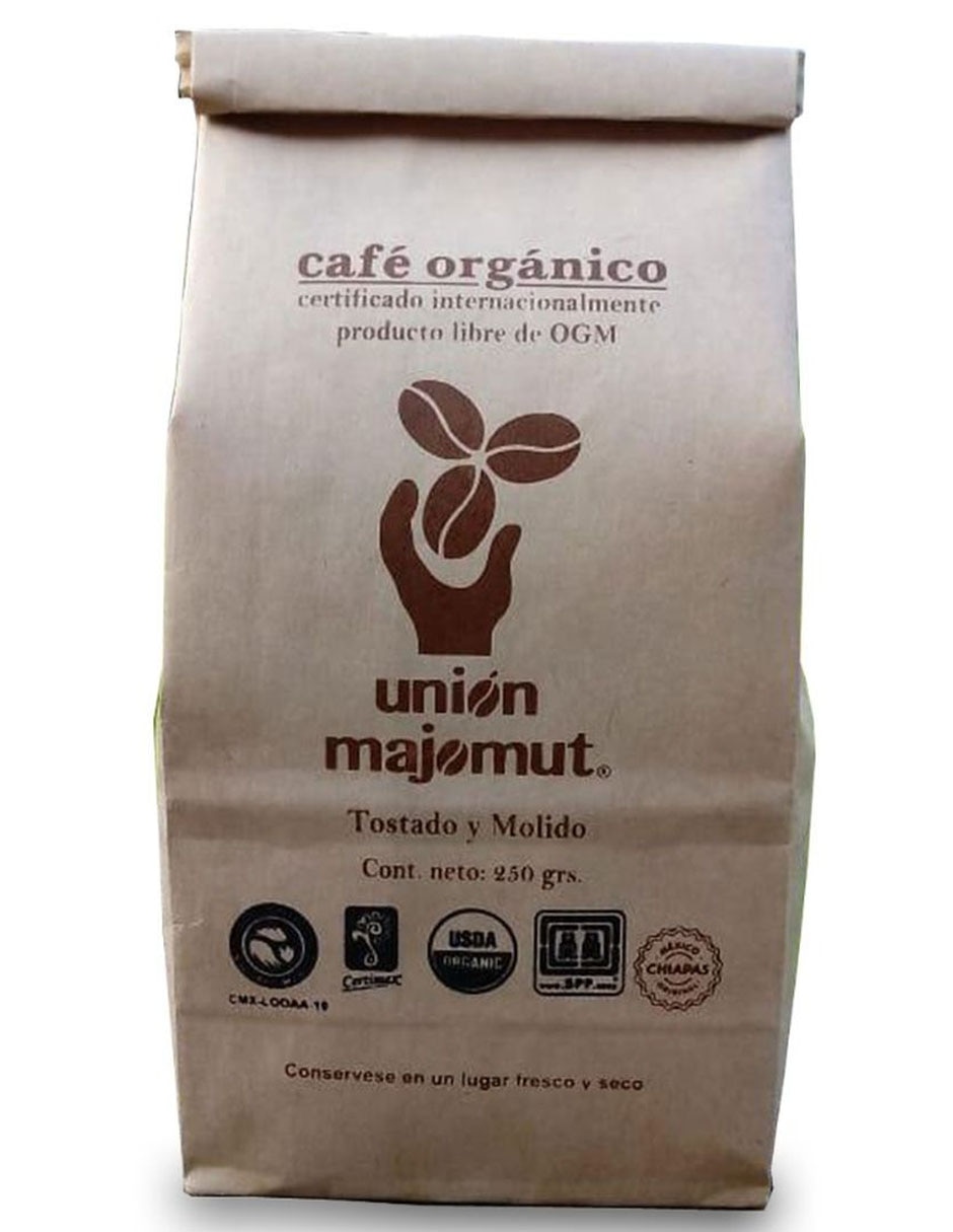 Café molido sabor chocolate y frutos secos de Chiapas 250 g