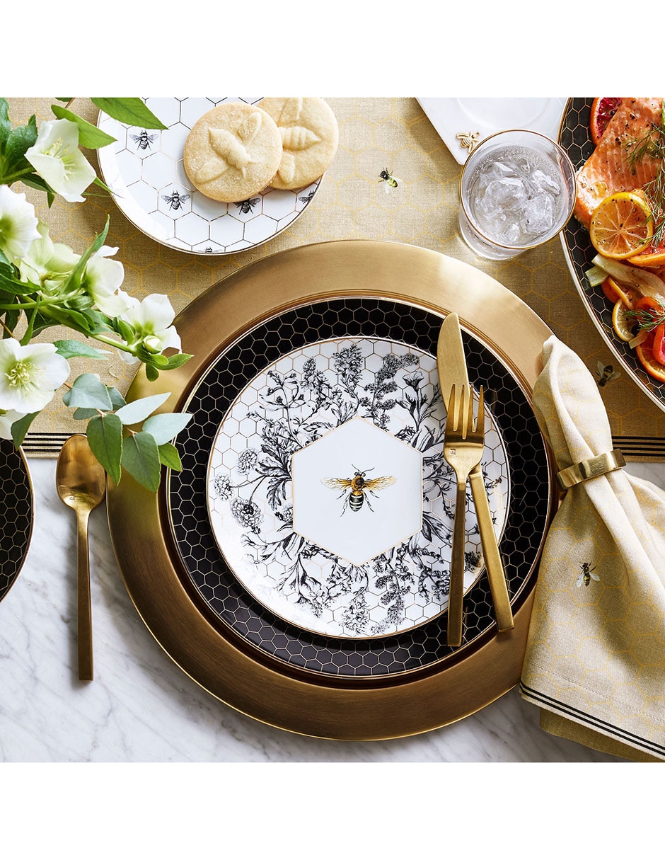 Plato trinche Honeycomb de porcelana