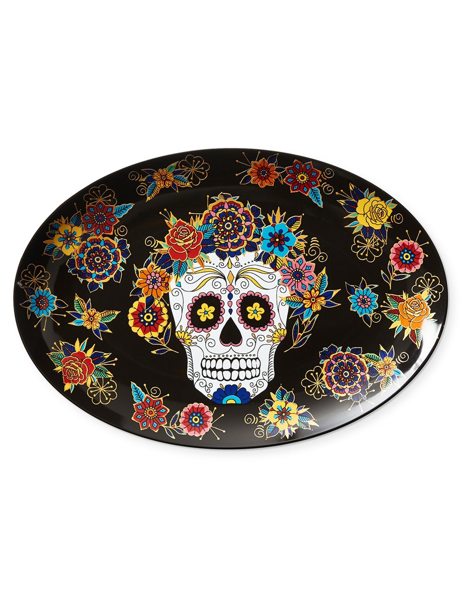 Platón Día de Muertos de porcelana
