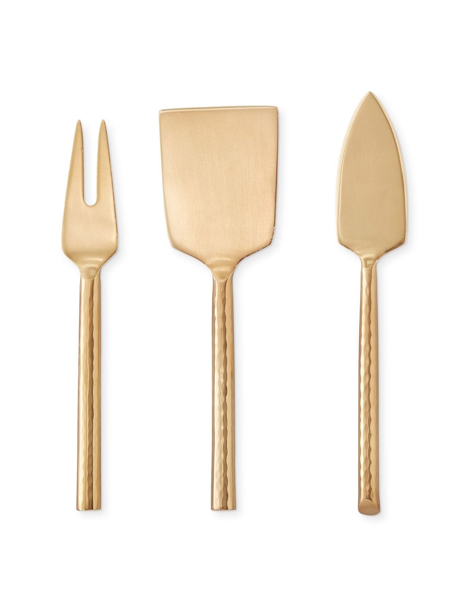 Set de cuchillos para quesos antique brass hammered 3 piezas