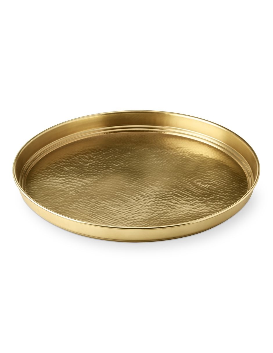 Bandeja de servicio Antique Brass de acero inoxidable 1