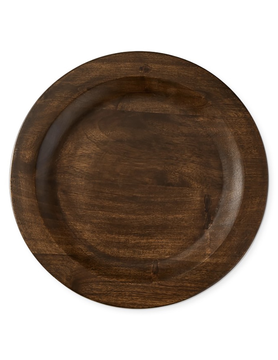 Plato base Dark Wood de madera