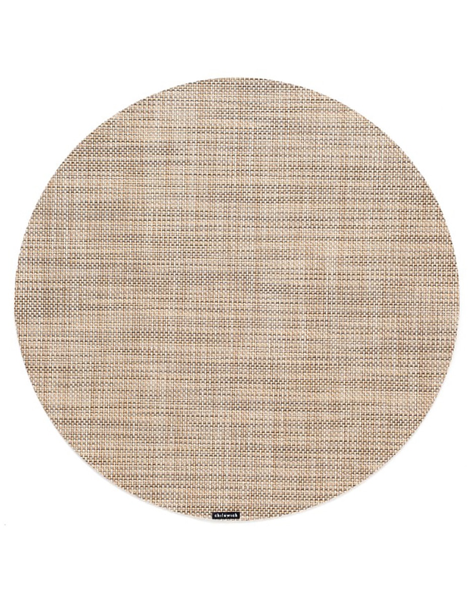 Mantel individual redondo de vinil Basketweave Mantel individual redondo de vinil Basketweave
