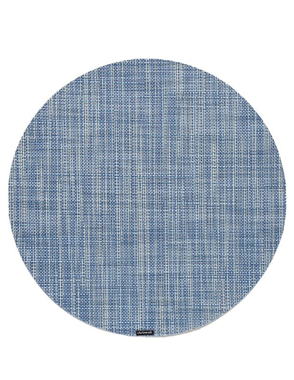 Mantel individual redondo de vinil Basketweave