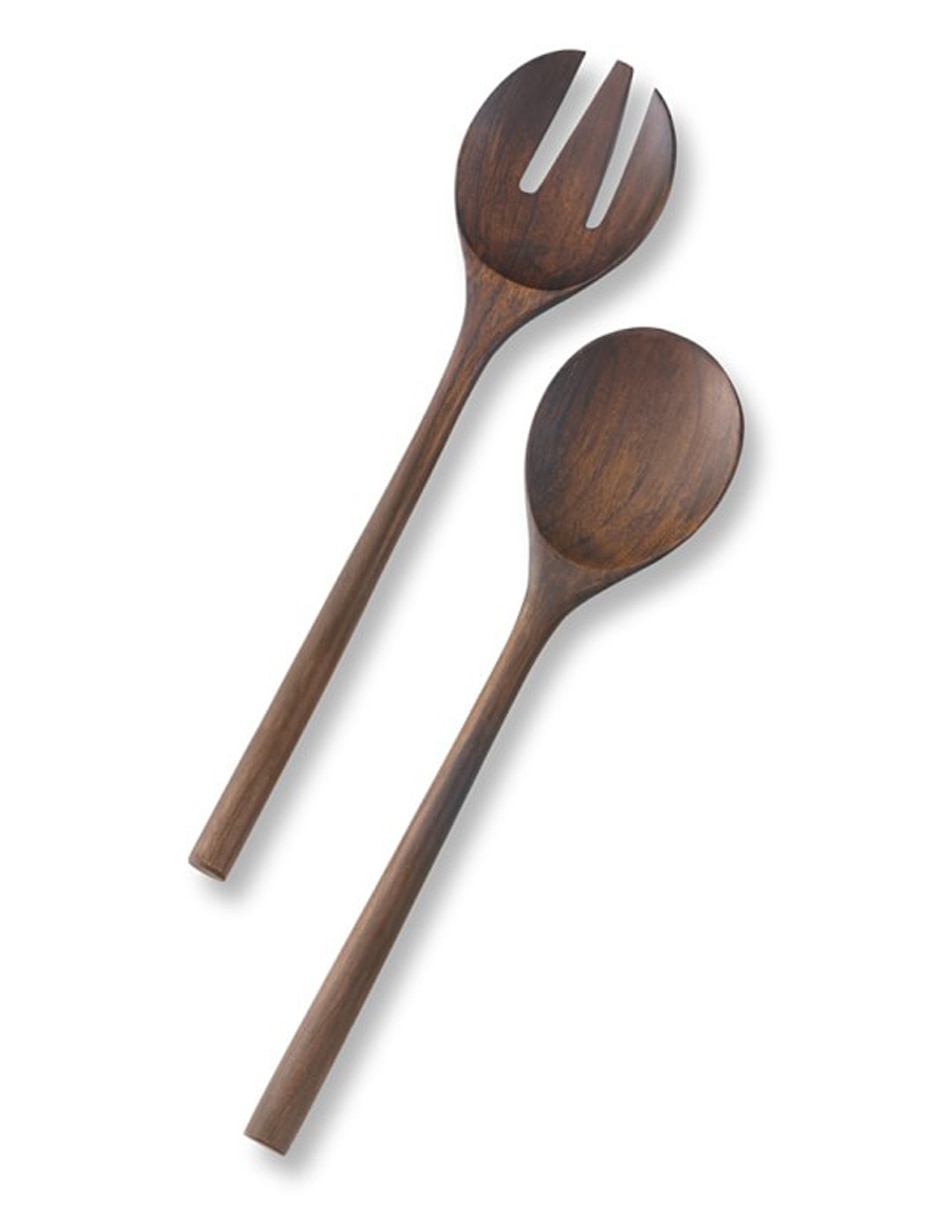 Cubiertos ensalada Walnut Finish Teak de madera 2 piezas
