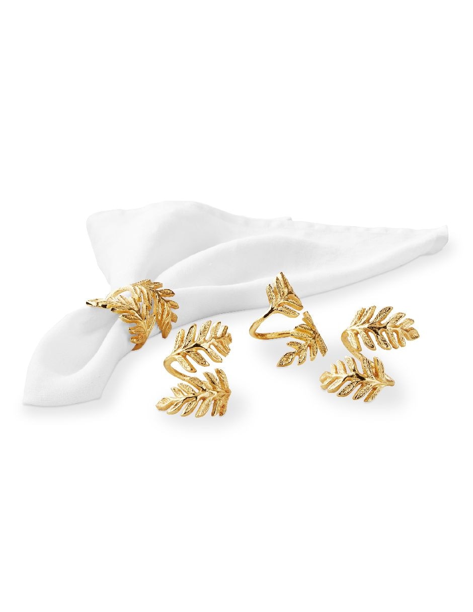 Set de 4 Aros para Servilleta Gold Leaf 1