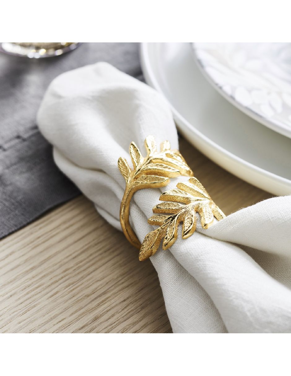 Set de 4 Aros para Servilleta Gold Leaf 3