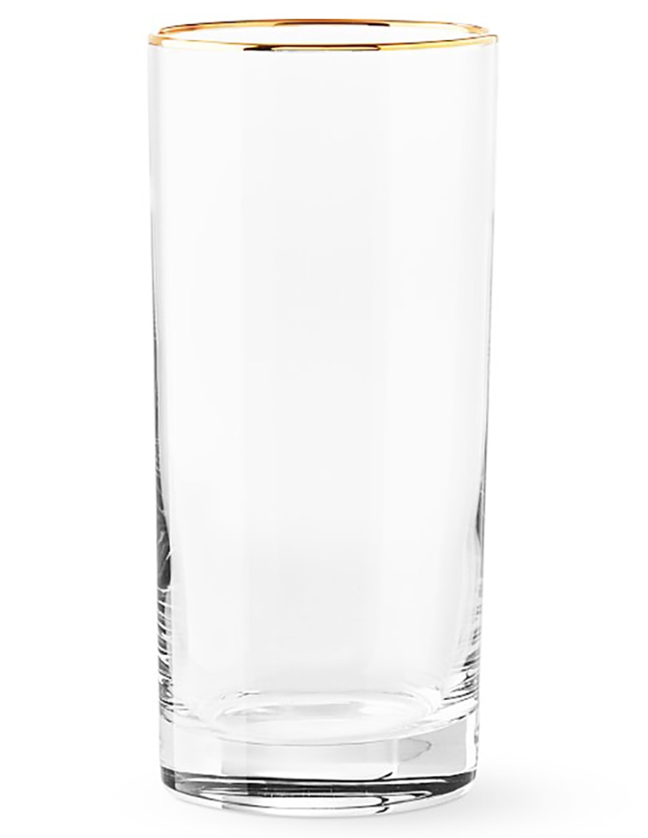 Set de vasos para agua Gold Rim de cristal con 4 piezas