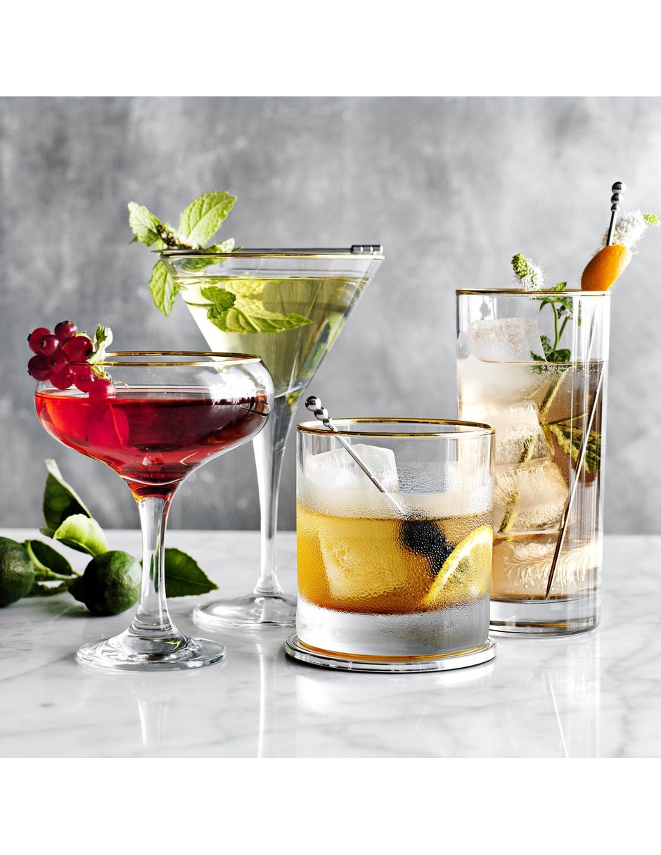 Set de vasos para agua Gold Rim de cristal con 4 piezas 2