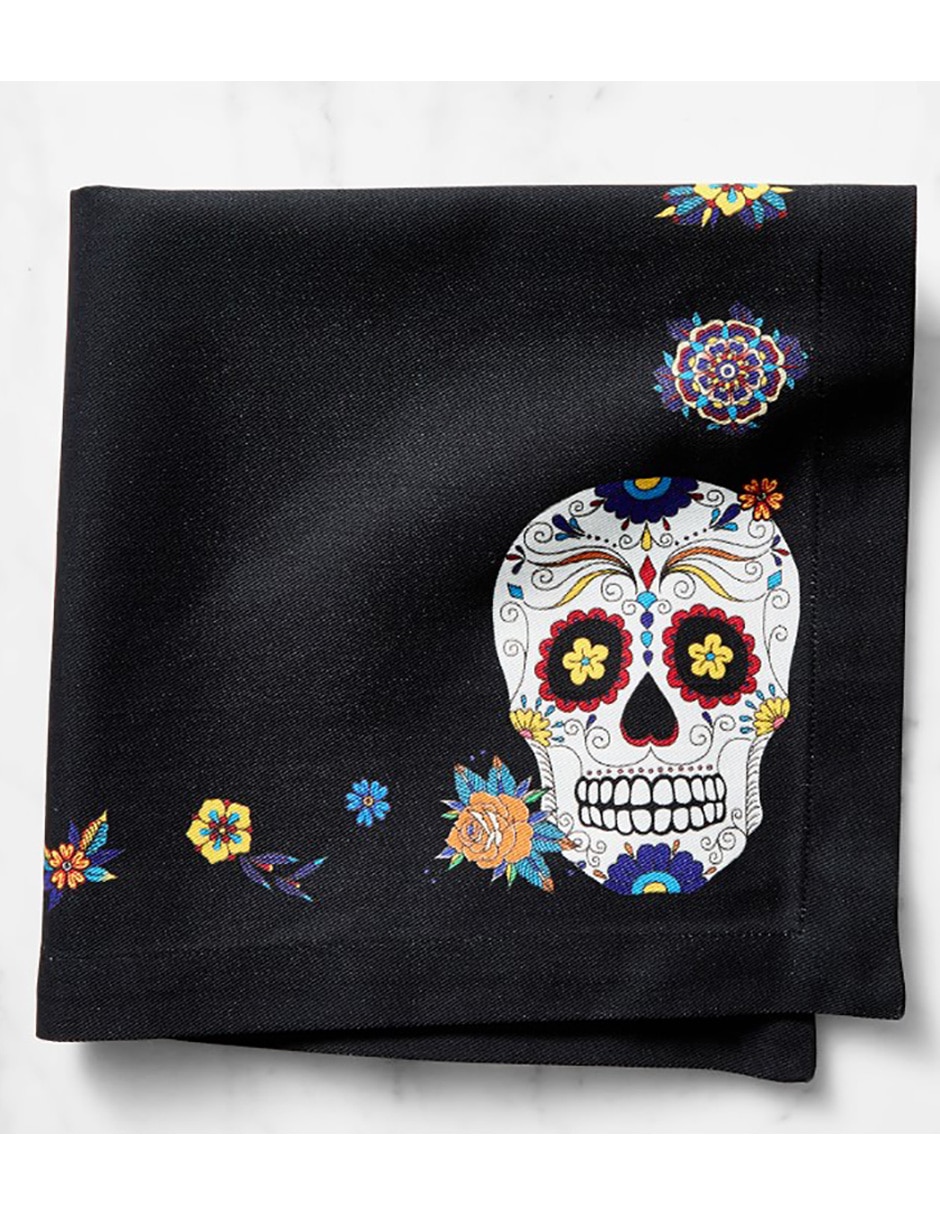 Set servilleta Día de Muertos de algodón 4 piezas