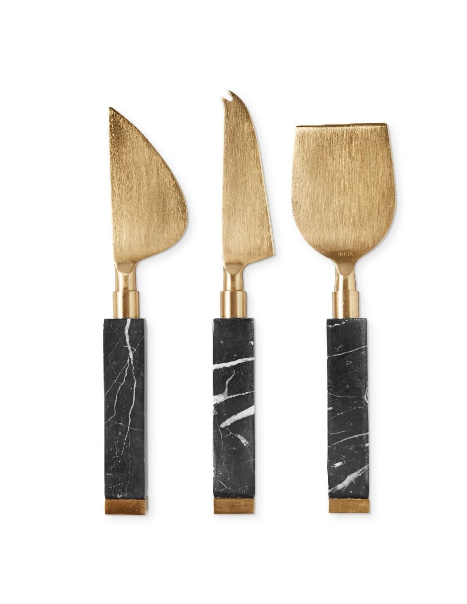 Set de cuchillos para quesos black marble 3 piezas 1