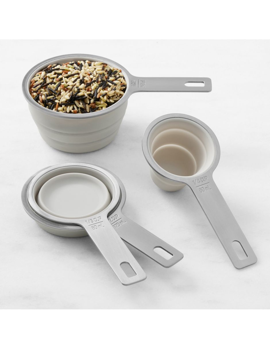 Set taza medidora Collapsible Measuring de acero inoxidable 4 piezas