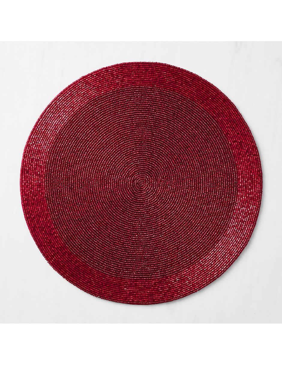 Mantel redondo de cuentas de vidrio Beaded