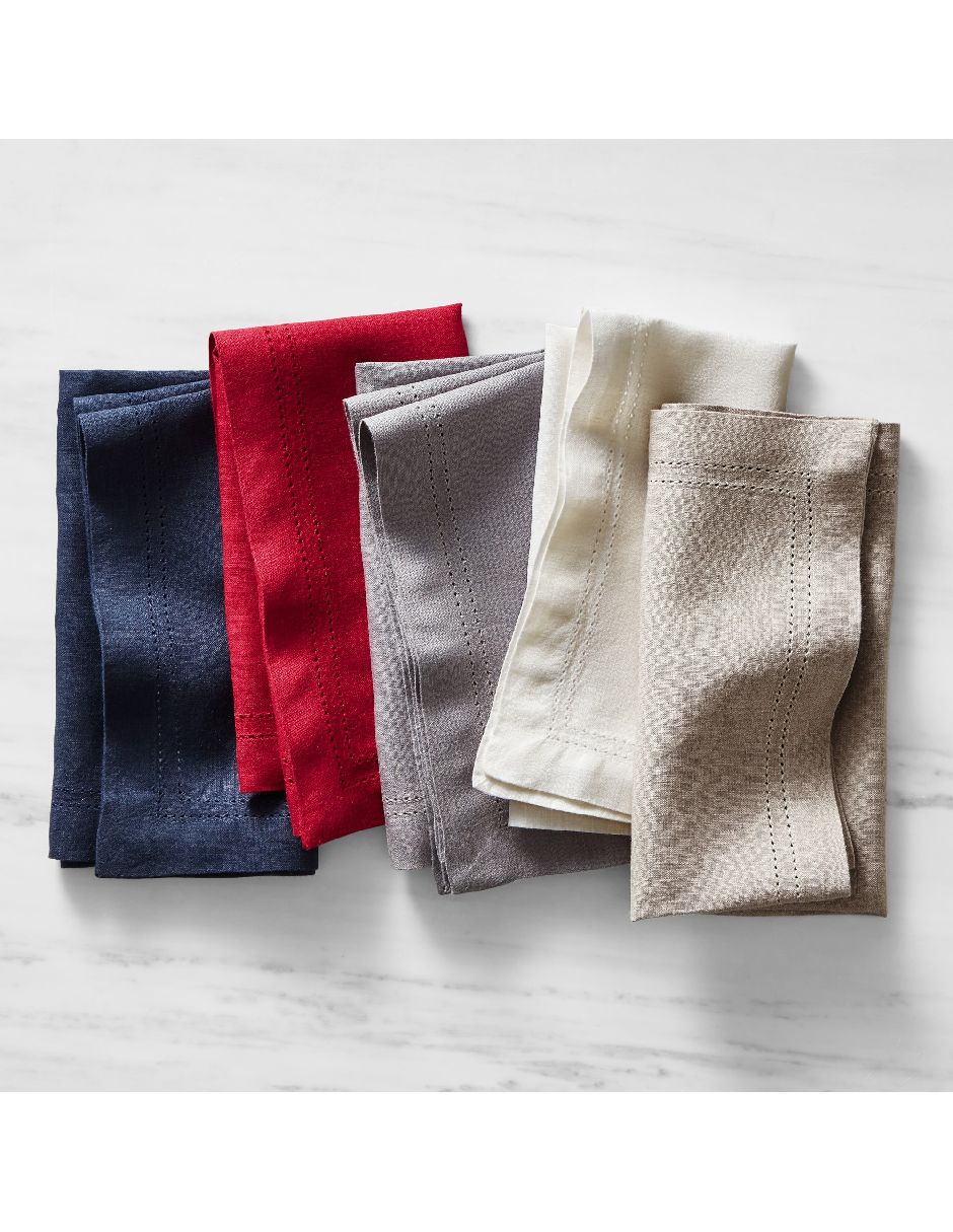Set servilleta Linen Double Hemstitch de lino 4 piezas 2