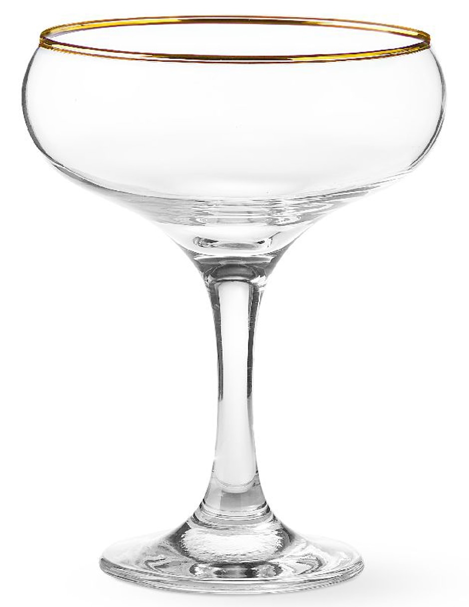 Copa para cóctel Gold Rim de vidrio 4 piezas