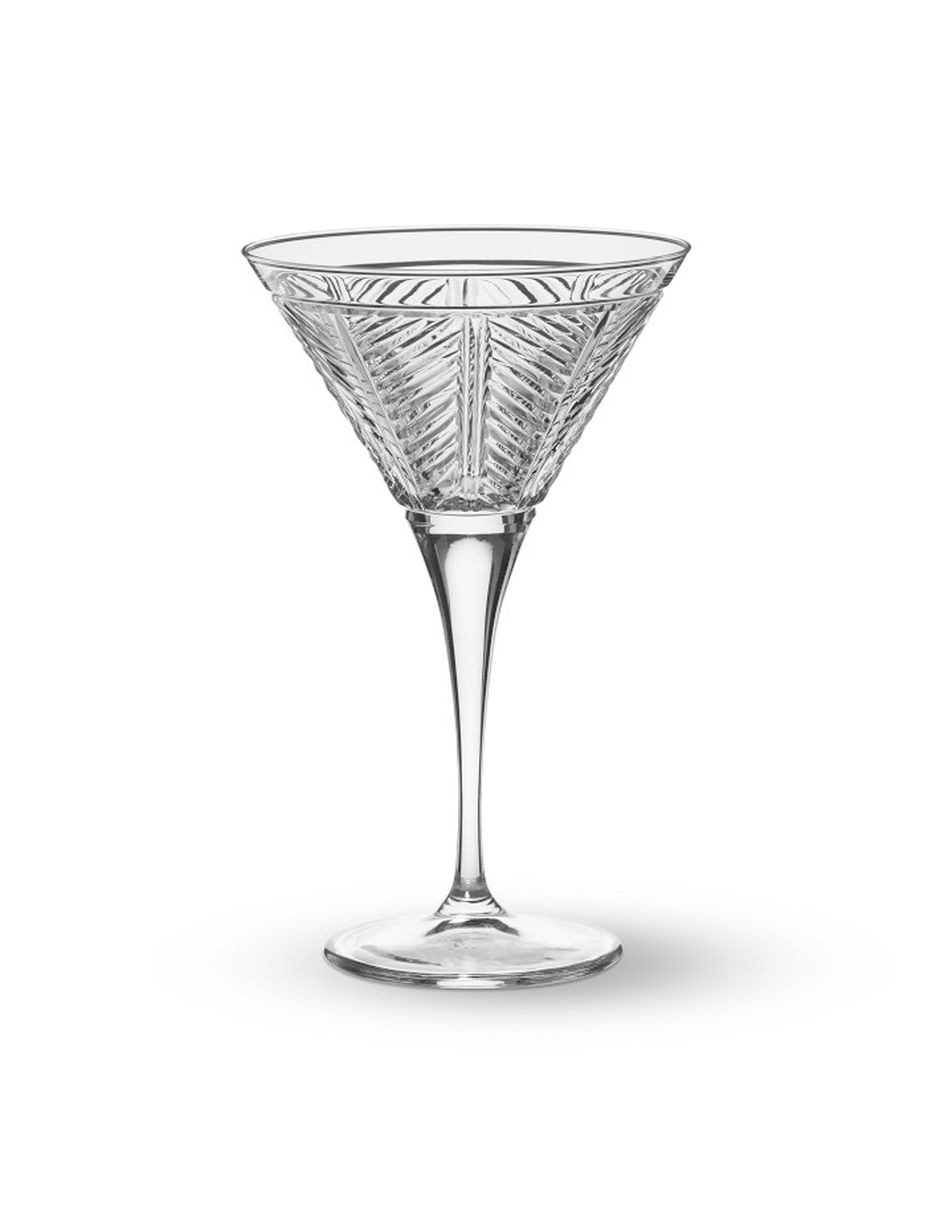 Set de copas para martini Herringbone Cut de vidrio