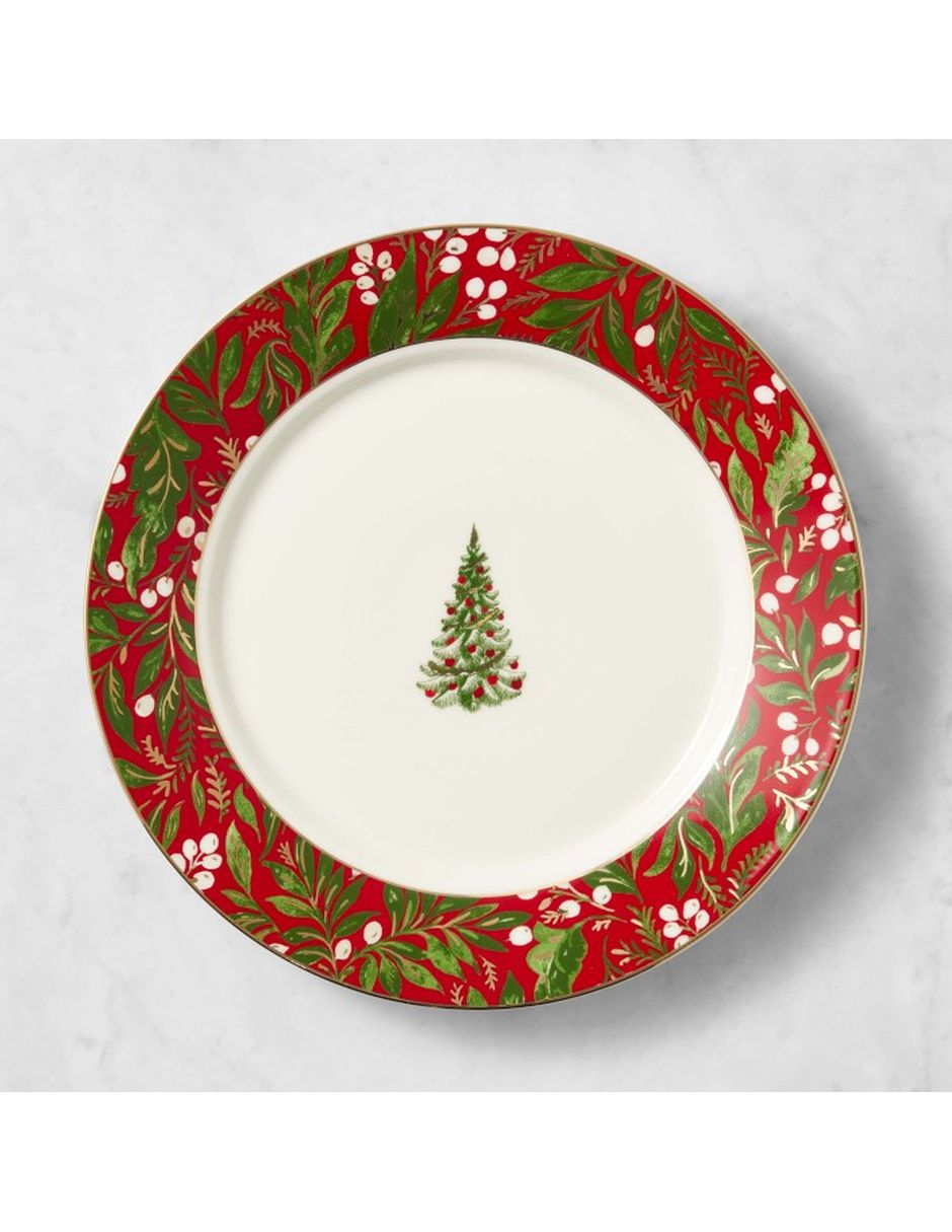 Set platos trinche Noel de porcelana 4 piezas