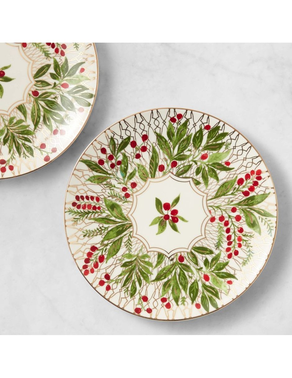 Set platos ensalada Noel de porcelana 4 piezas Set platos ensalada Noel de porcelana 4 piezas