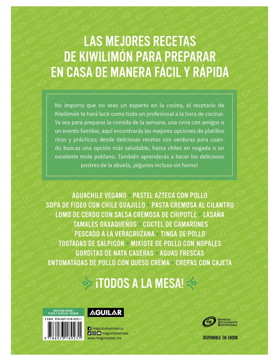Libro Kiwilimón. 10 años cocinando contigo de Aguilar
