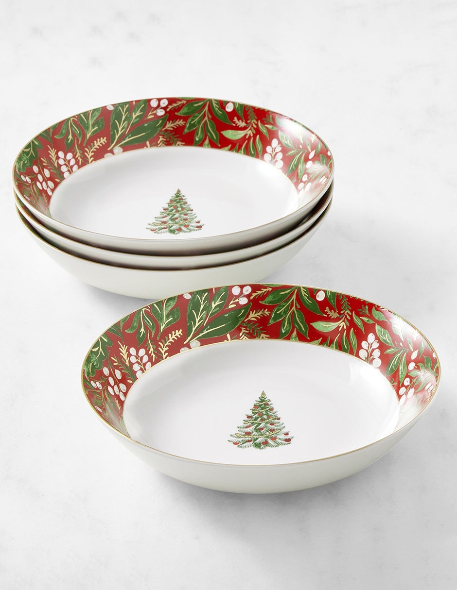 Set bowl Noel de porcelana 4 piezas