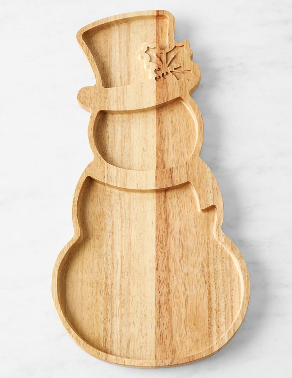Bandeja decorativa Snowman de madera Bandeja decorativa Snowman de madera