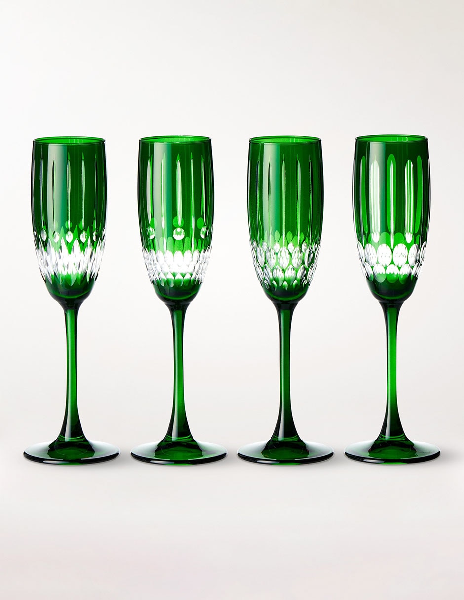 Set de copas flauta Wilshire de vidrio 4 piezas