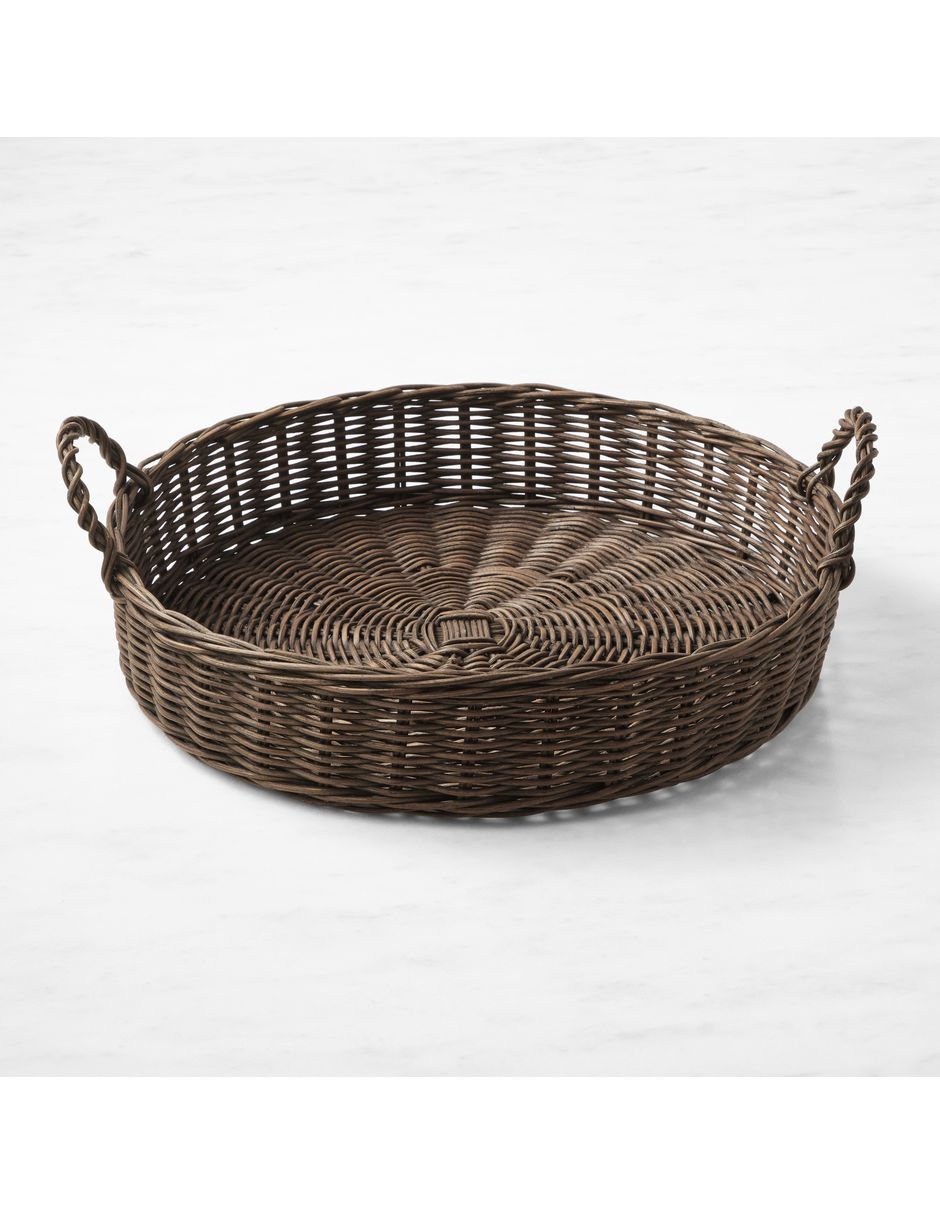 Bandeja decorativa Dark Woven de ratán