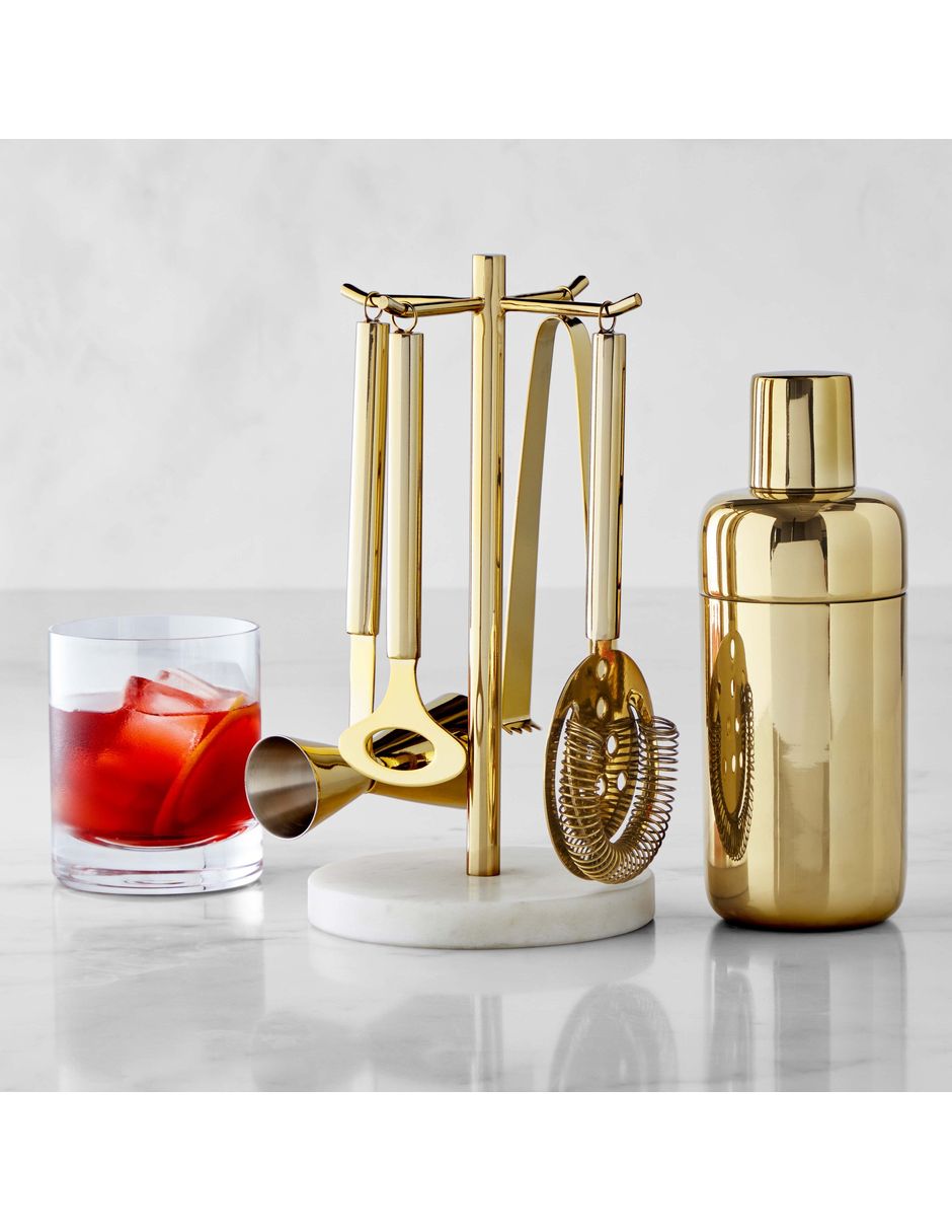 Set bar Brass and Marble de acero inoxidable