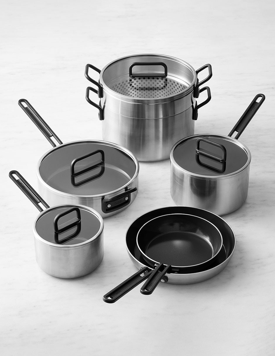 Batería de cocina Stanley Tucci de acero inoxidable antiadherente cerámica 11 piezas 1