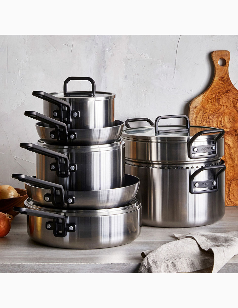Batería de cocina Stanley Tucci de acero inoxidable antiadherente cerámica 11 piezas 5