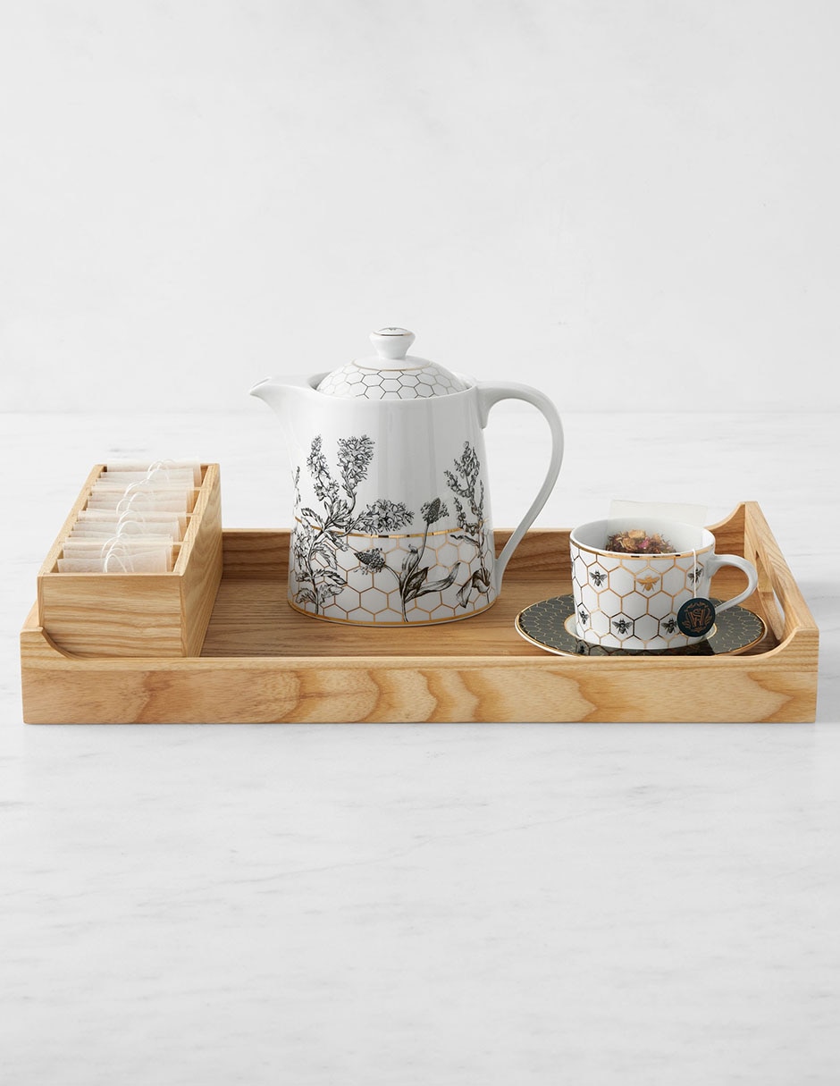 Contenedor Hold Everything Coffee Tea Tray de madera
