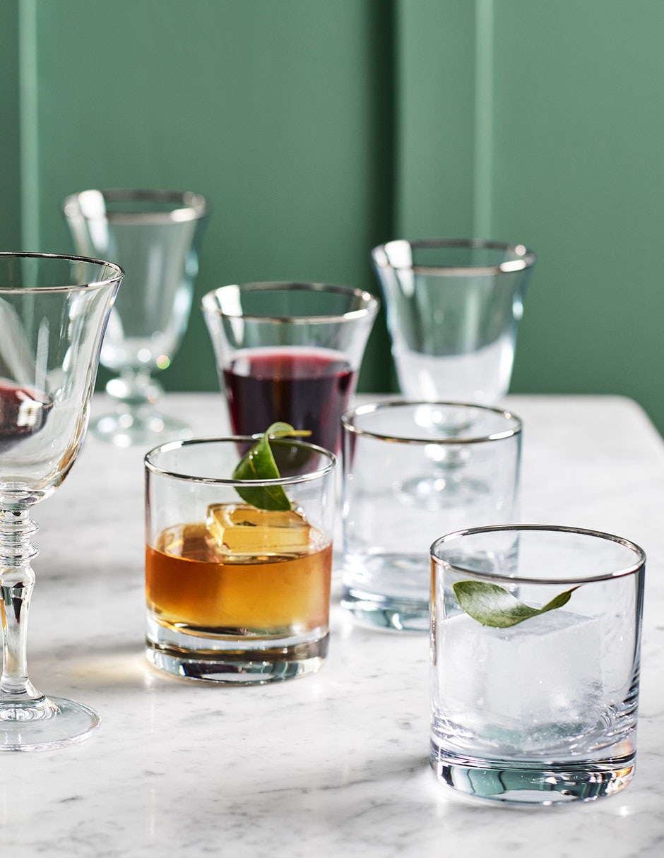 Vaso cocktail Fashion Silver de vidrio 6