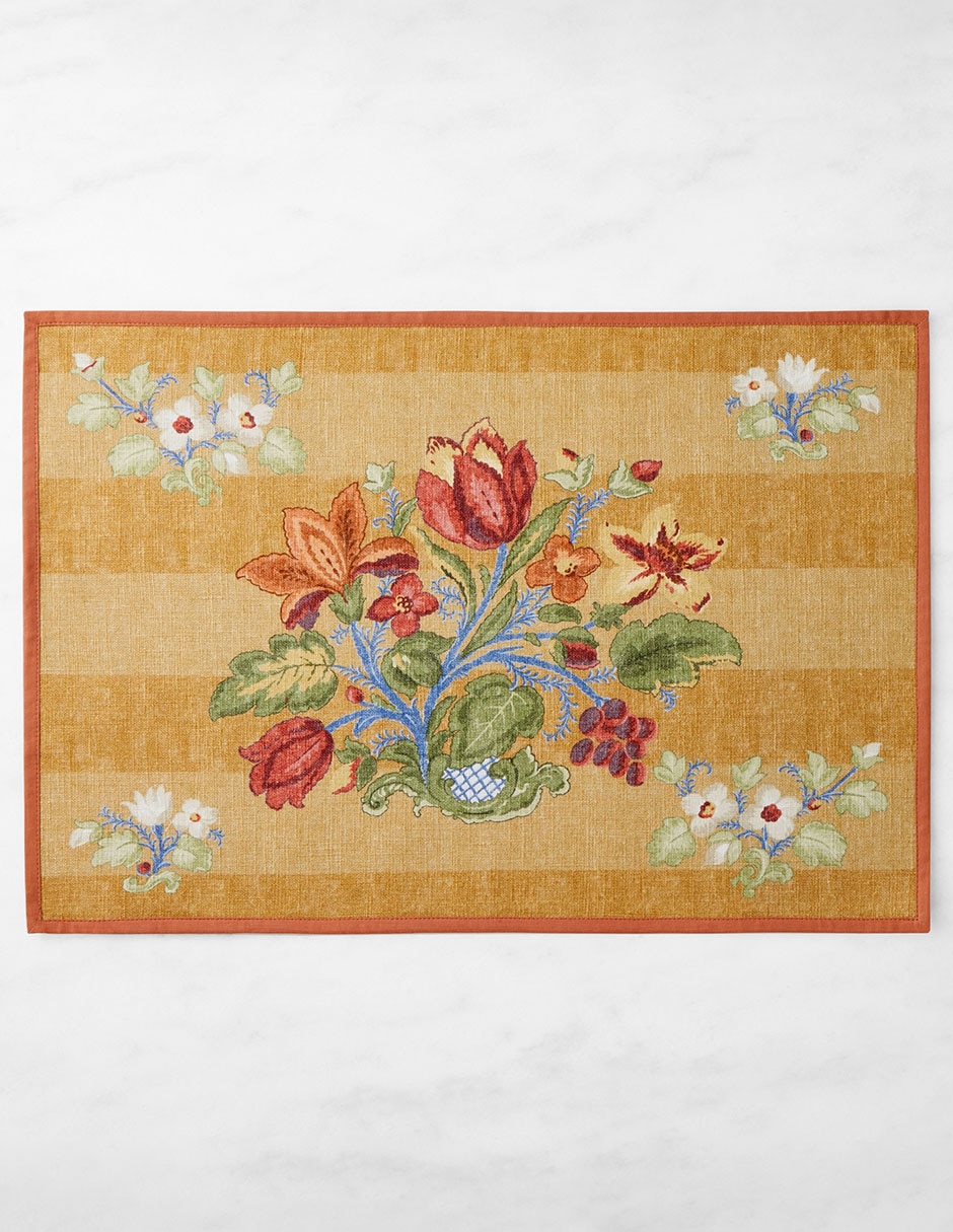 Mantel individual rectangular de algodón Harvest