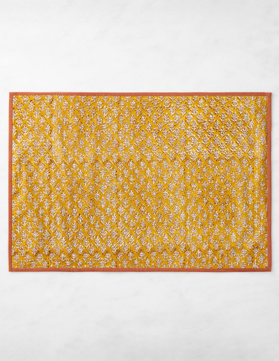 Mantel individual rectangular de algodón Harvest